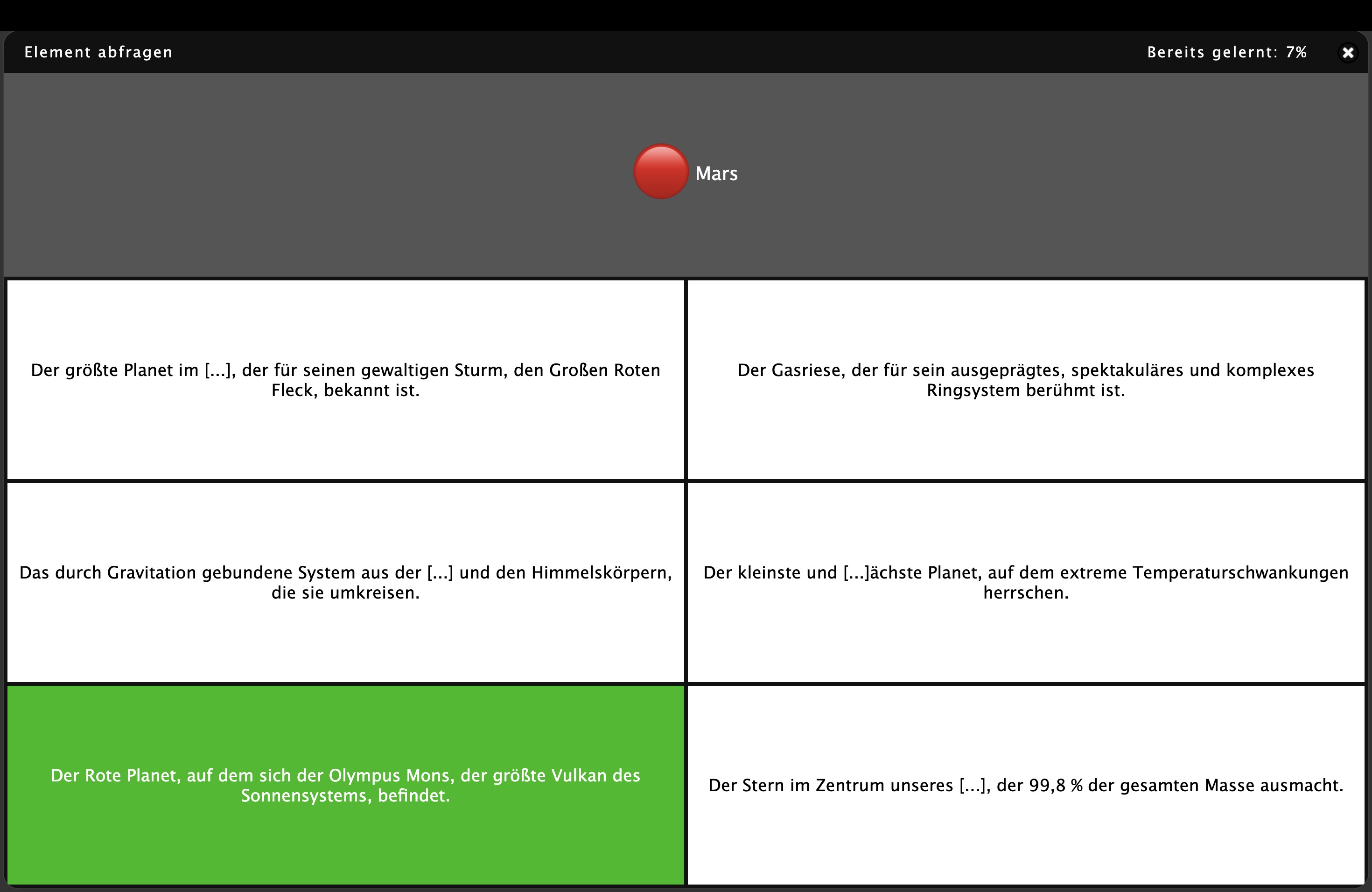 InfoRapid KnowledgeBase Builder – Memorize-Funktion Lernkarten